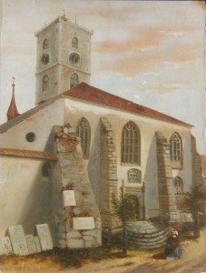 Čáslav kostel 1861 po požáru